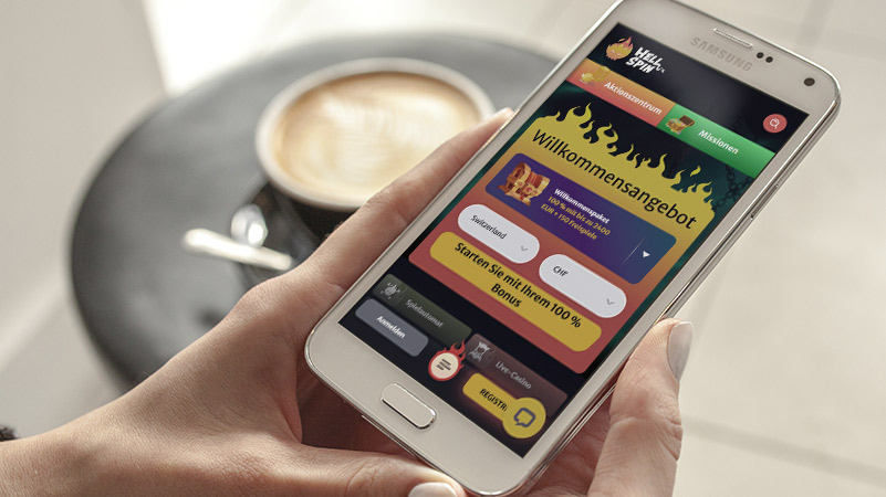 Hell Spin Casino auf dem mobilen Bildschirm
