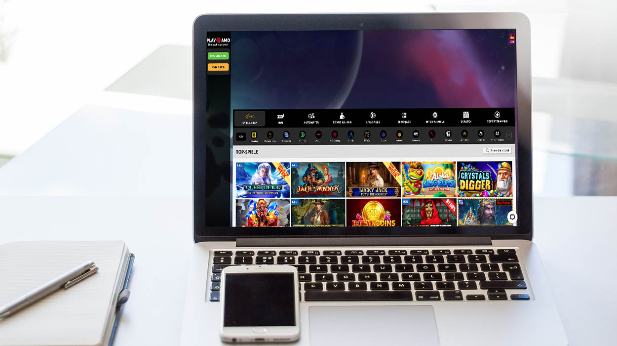 Playamo Casino auf dem Computerbildschirm