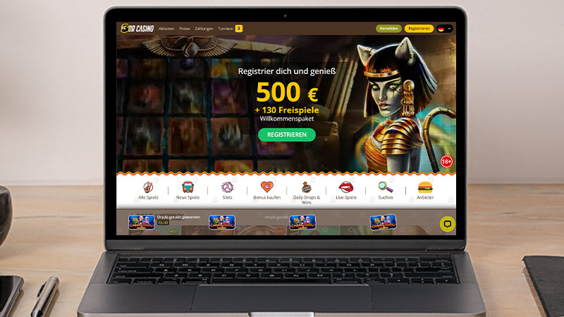 Bob Casino auf dem Computerbildschirm