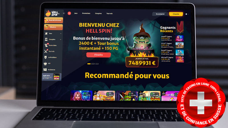 Hell Spin Casino sur l'écran de l'ordinateur