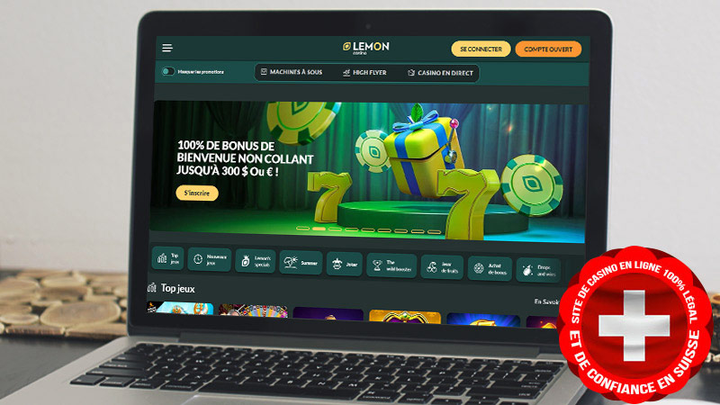 Lemon Casino sur l'écran de l'ordinateur