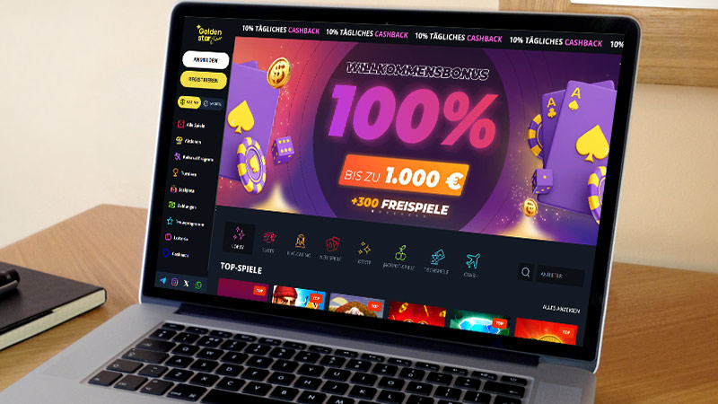 Golden Star Casino auf dem Computerbildschirm