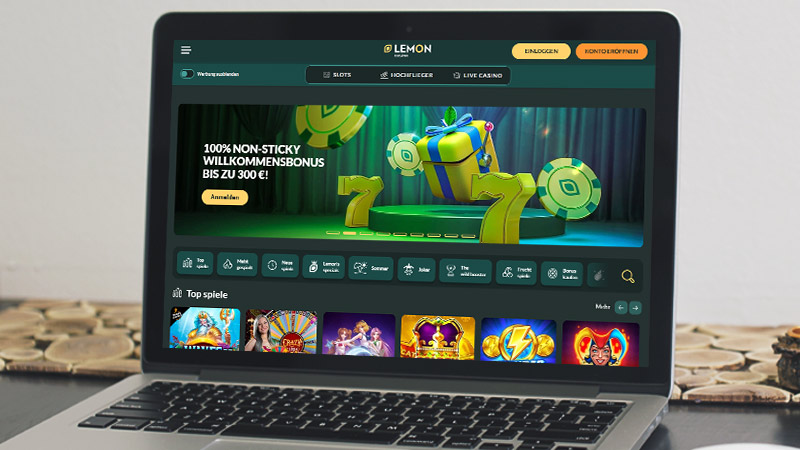 Lemon Casino auf dem Computerbildschirm