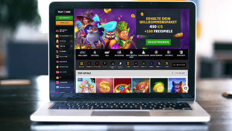 Playamo Casino auf dem Computerbildschirm