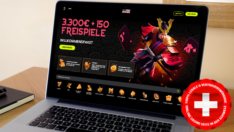 Spin Samurai Casino auf dem Computerbildschirm