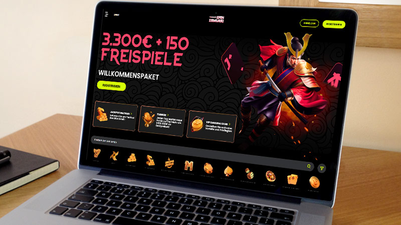 Spin Samurai Casino auf dem Computerbildschirm