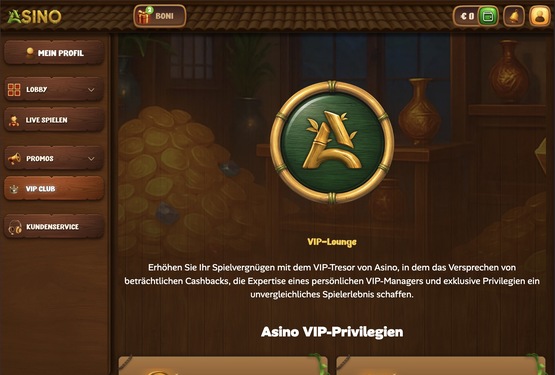 Asino Casino VIP-Seite