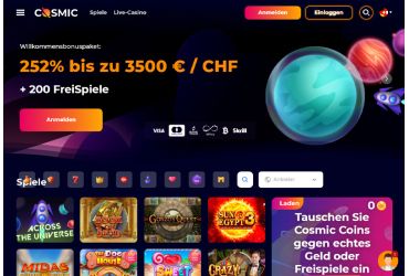 Cosmic Slot Casino Hauptseite