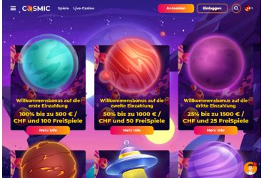 Cosmic Slot Casino Aktionen