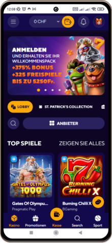 Screenshot der mobilen Version von Dazard Casino