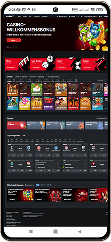 Screenshot der mobilen Version von Fonbet Casino