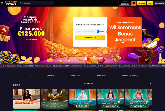 FreddyVegas Live-Casino-Seite