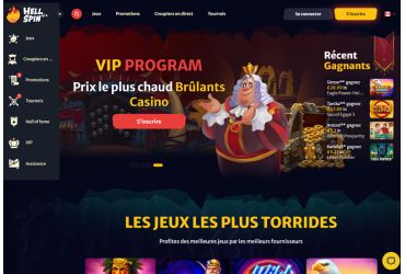 Hellspin Casino – page d'accueil