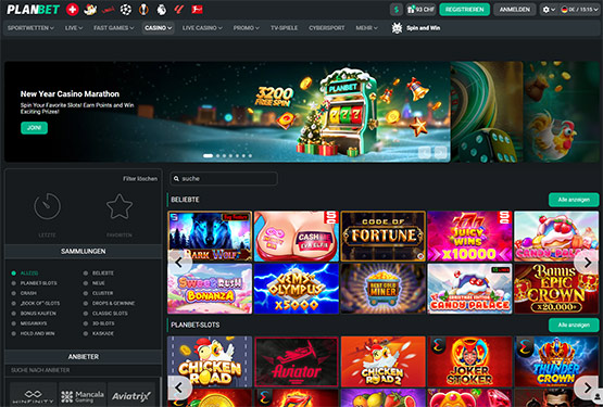 Planbet Casino-Hauptseite