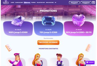 Slotspalace Casino Bonus et promotions