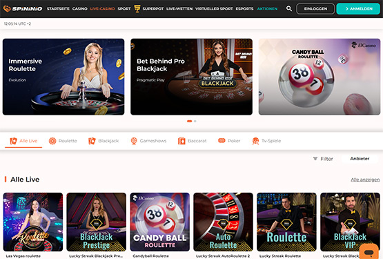 Spininio Casino-Live-Spielen