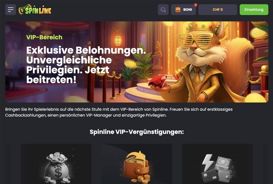 Spinline Casino VIP-Seite