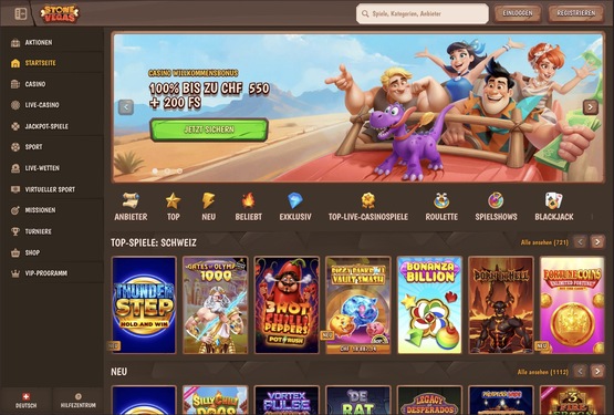 Stonevegas Casino-Hauptseite