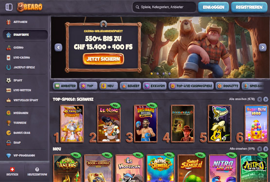 Bearo Casino-Hauptseite
