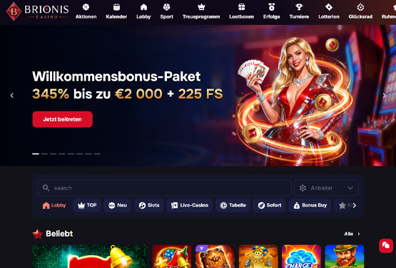 Brionis Casino-Hauptseite
