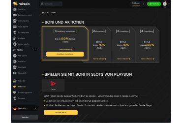 FairSpin Casino — werbeaktionen