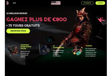 Spin Samurai casino page daccueil