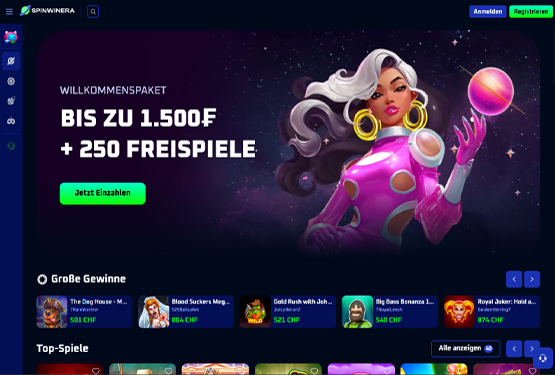 Spinwinera Casino-Hauptseite