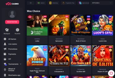 Woo Casino – page d'accueil