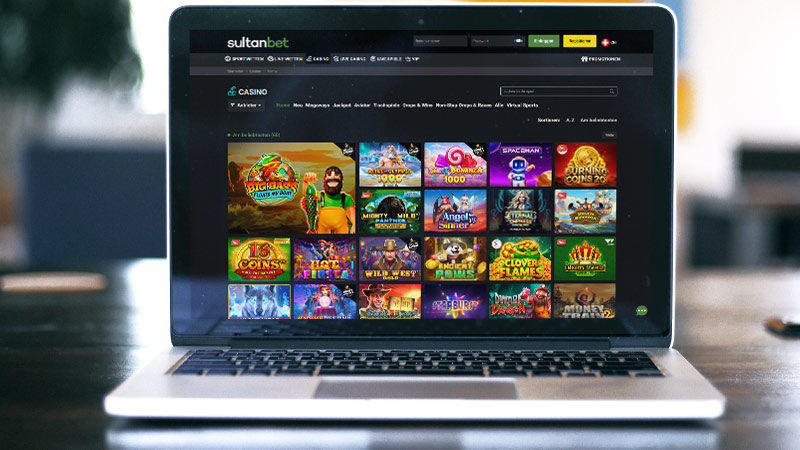 SultanBet Casino auf dem Computerbildschirm