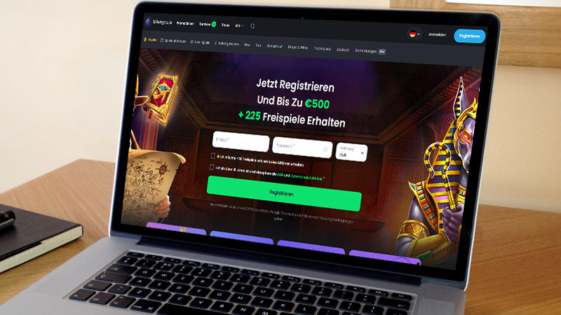 Bitvegas Casino auf dem Computerbildschirm